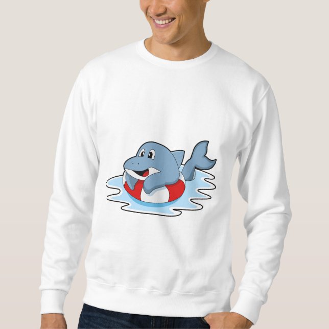 Dolphin at Swimming with Swim ring.PNG Sweatshirt (Front)