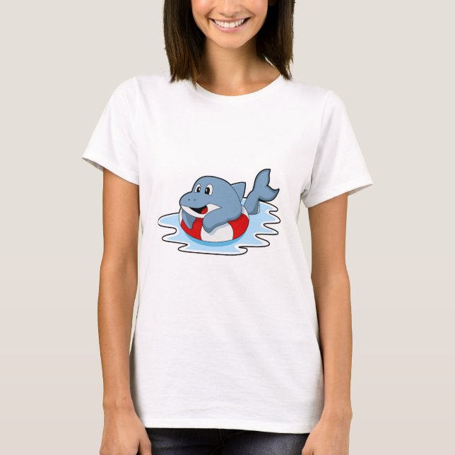 Dolphin at Swimming with Swim ring.PNG T-Shirt (Front)