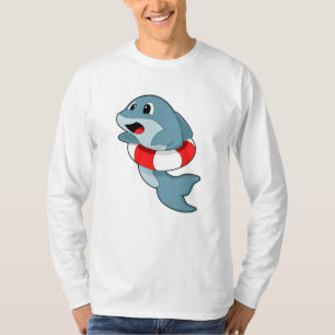Dolphin at Swimming with Swim ring T-Shirt