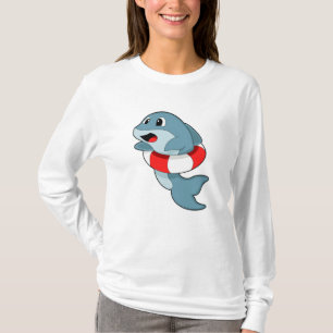 Dolphin at Swimming with Swim ring T-Shirt