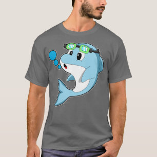 Dolphin at Swimming with Swimming goggles 2 T-Shirt