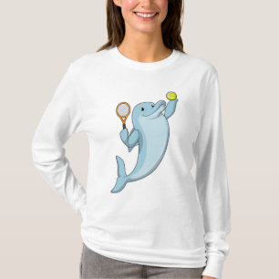 Dolphin at Tennis with Tennis racket T-Shirt