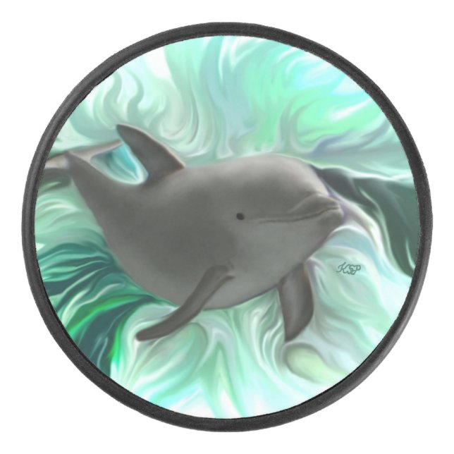 Dolphin Baby Hockey Puck (Front)