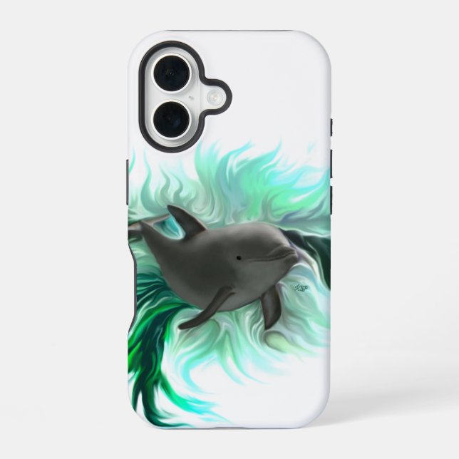 Dolphin Baby iPhone 16 Case (Back)