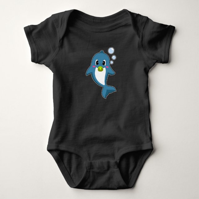 Dolphin Baby Pacifier Bodysuit (Front)
