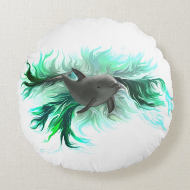 Dolphin Baby Round Cushion (Front)