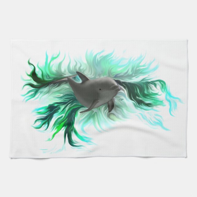Dolphin Baby Tea Towel (Horizontal)