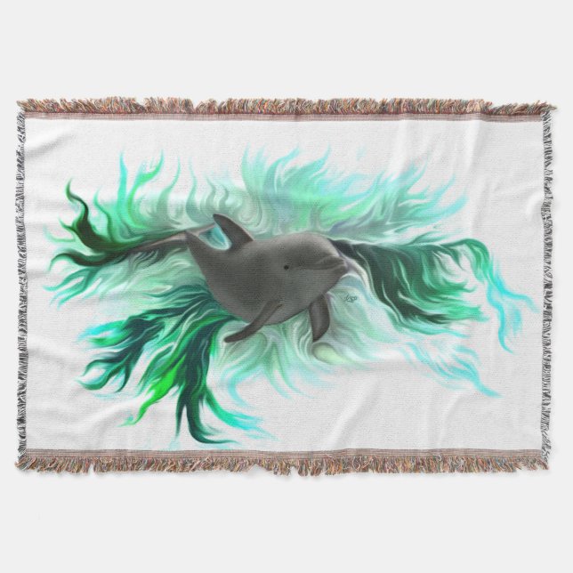 Dolphin Baby Throw Blanket (Front)