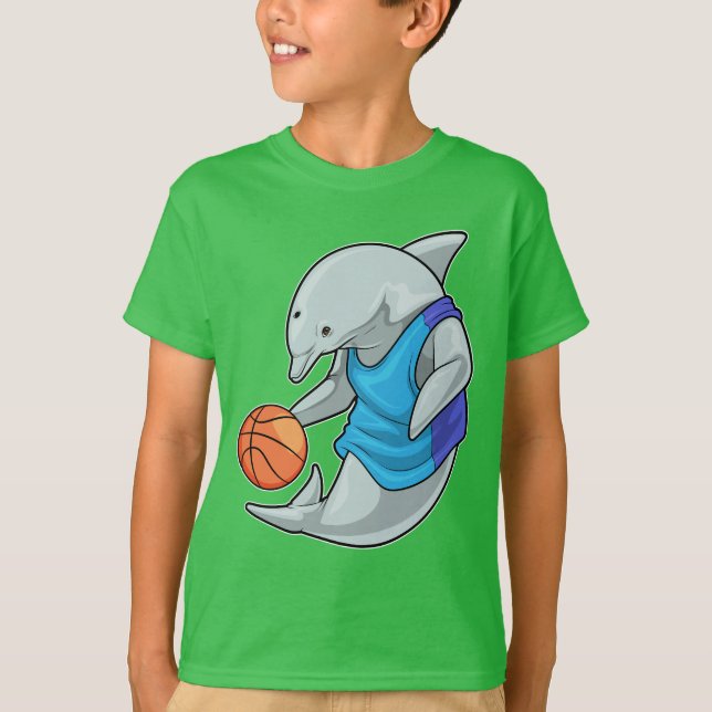 Dolphin Basketball player Basketball T-Shirt (Front)