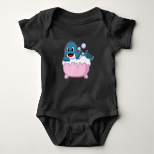 Dolphin Bathe Bathtub Baby Bodysuit