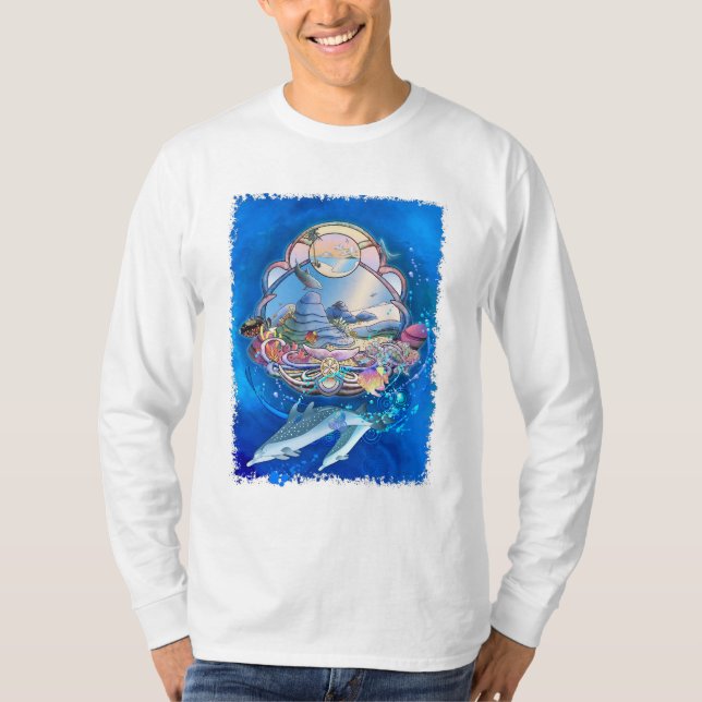Dolphin Beach Paradise Long Sleeve Shirt (Front)
