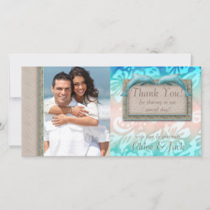 Dolphin Beach Wedding Thank You Photocard