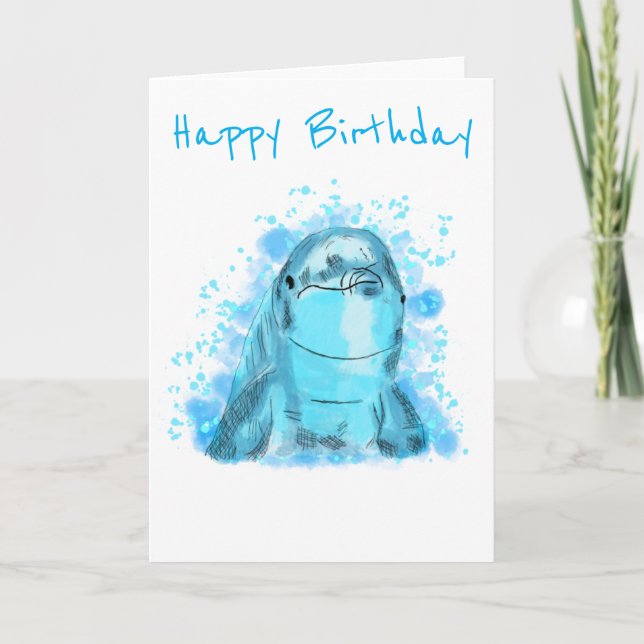 Dolphin Birthday  Card (Front)