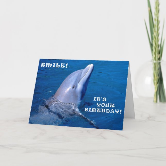 Dolphin birthday smile card (Front)