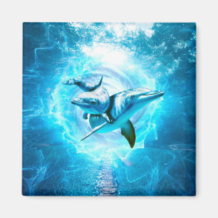 dolphin blue fantasy magnet