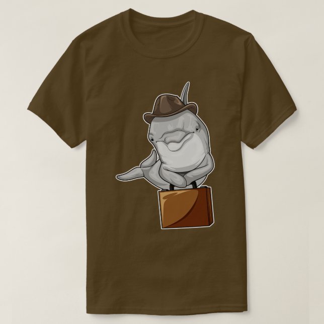 Dolphin Businessman Briefcase T-Shirt (Design Front)