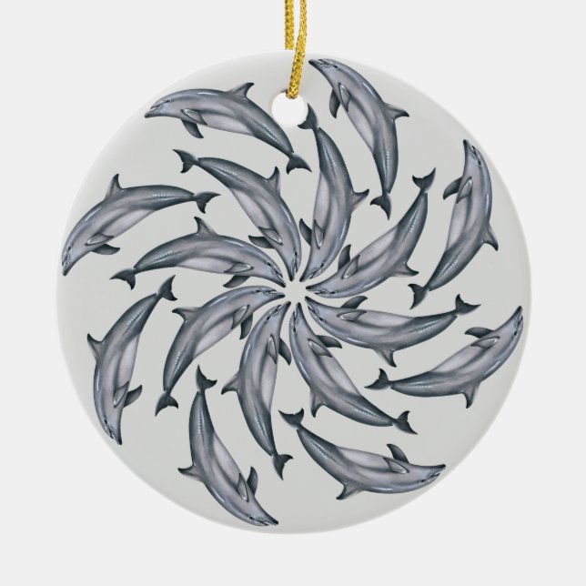 Dolphin Ceramic Ornament (Front)