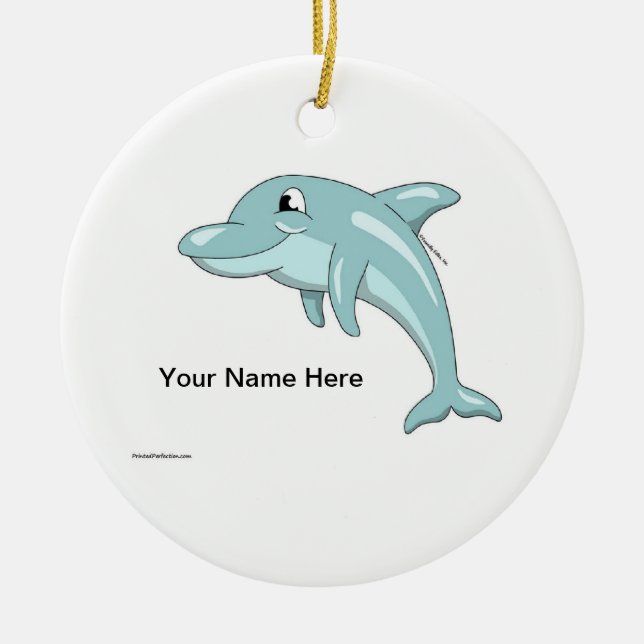 Dolphin Ceramic Tree Decoration (Front)