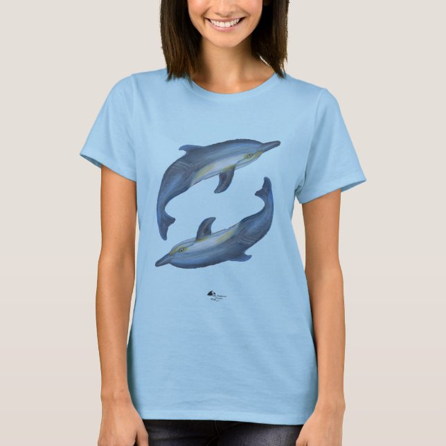 Dolphin Cetacean Blue Grey Water Ocean Wild Animal T-Shirt (Front)
