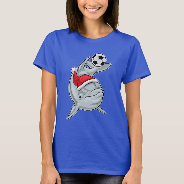 Dolphin Christmas Soccer T-Shirt (Front)