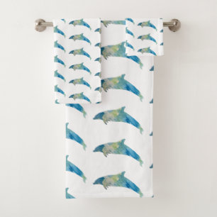 Dolphin Coastal Beach Animal Bath Towel Set
