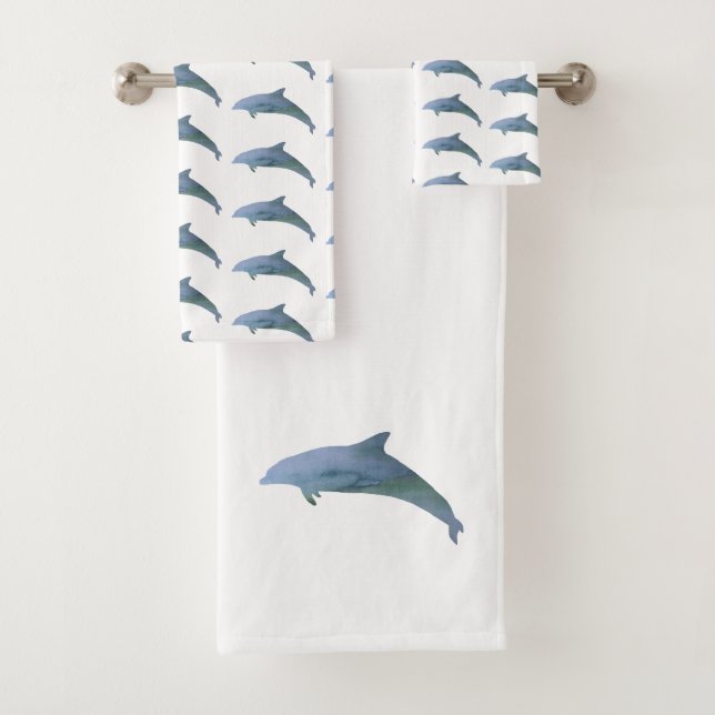 Dolphin Coastal Beach Animal Bath Towel Set (Insitu)