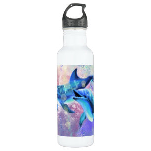 Dolphin Couple - Add Your Picture / Text 710 Ml Water Bottle