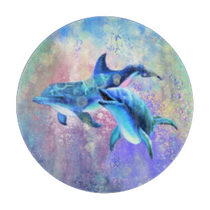 Dolphin Couple - Add Your Picture / Text Cutting Board