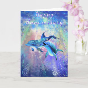 Dolphin Couple Anniversary Card - Love