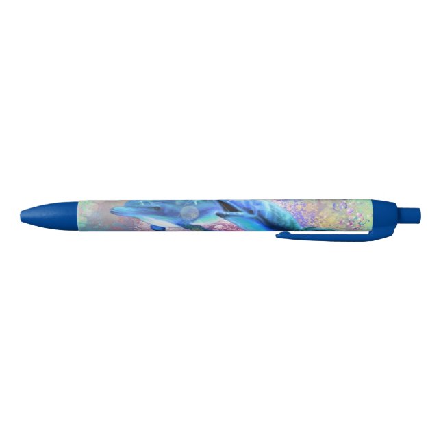 Dolphin Couple - Beautiful Blue Ink Pen (Bottom)