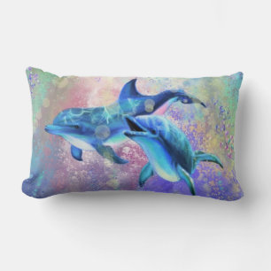 Dolphin Couple Love - Be Happy Lumbar Cushion