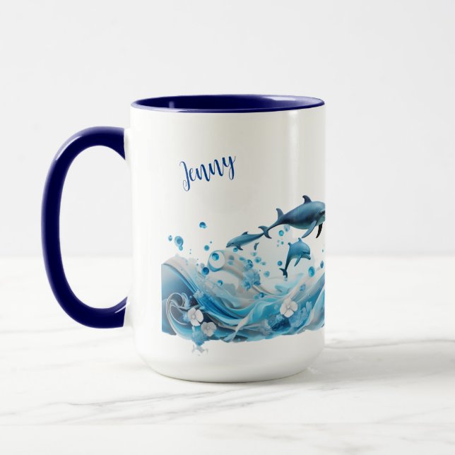 Dolphin custom name mug personalized (Left)