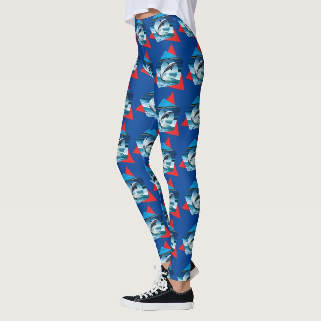 Dolphin Dancing On The Waves, Leggings (Left)