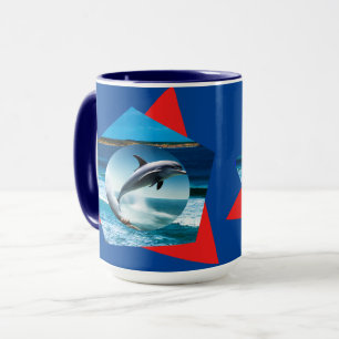 Dolphin Dancing On The Waves, Mug