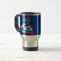 Dolphin Dancing On The Waves, Travel Mug