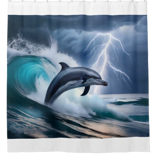 Dolphin Dive Shower Curtain (Front)