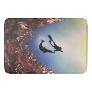 Dolphin Diver Bath Mat