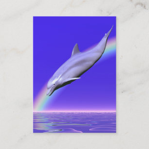 Dolphin Diving with Rainbow  Business Card