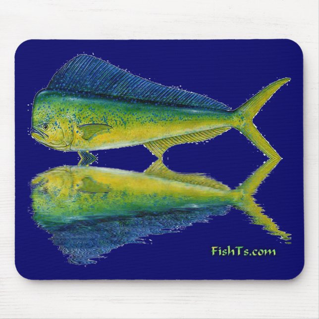 Dolphin,Dorado,MahiMahi with reflection Mouse Pad (Front)