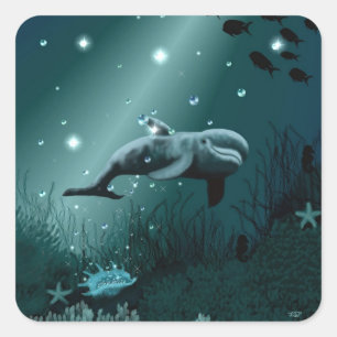 Dolphin Dream (Edit) Square Sticker