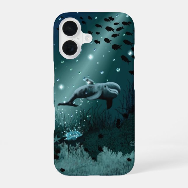 Dolphin Dream iPhone 16 Case (Back)