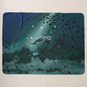 Dolphin Dream Sherpa Blanket