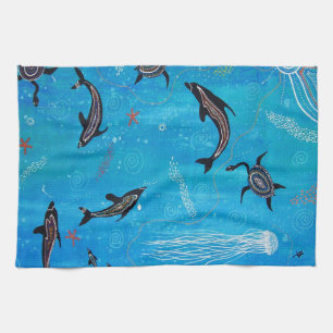 Dolphin Dreaming Mojo Kitchen Towel