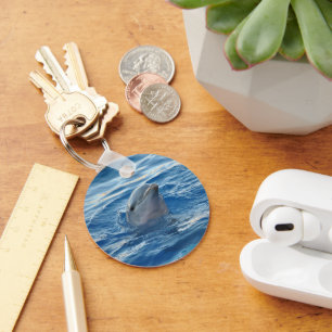 Dolphin Face in Ocean Cute Photo Key Ring