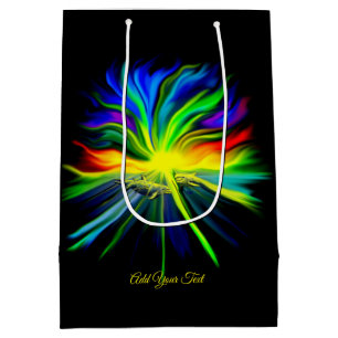 Dolphin Family in the Sunshine , Add Your Text Medium Gift Bag