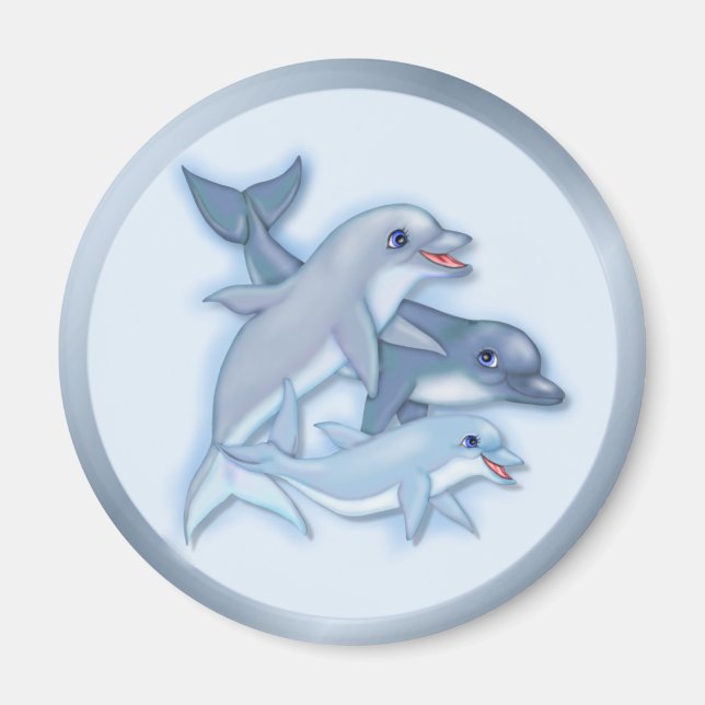 Dolphin Family Magnet (Front)