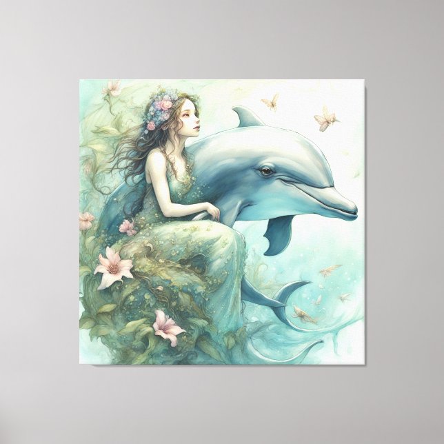 Dolphin Fantasy 2 Canvas Print (Front)