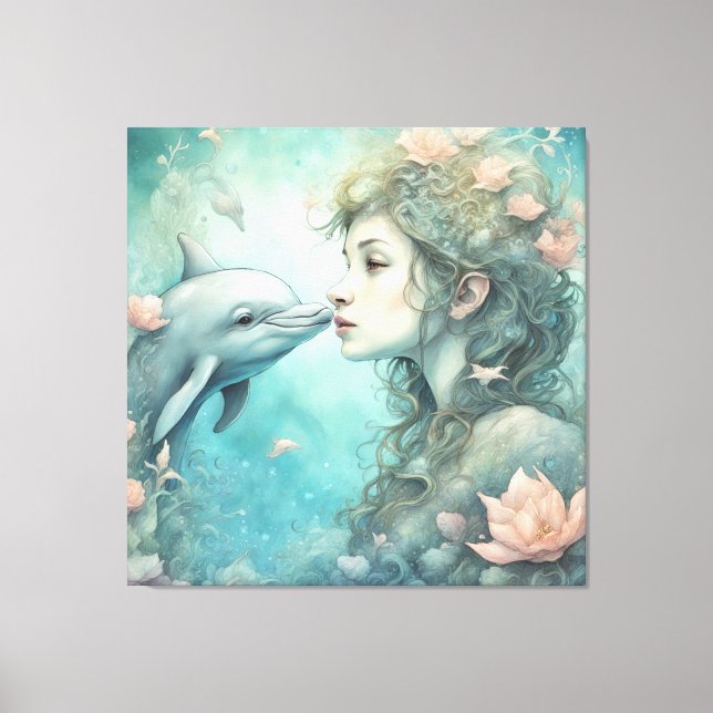 Dolphin Fantasy 3 Canvas Print (Front)