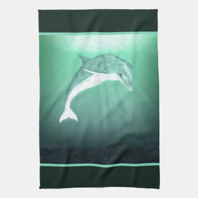 Dolphin Fantasy Tea Towel (Vertical)