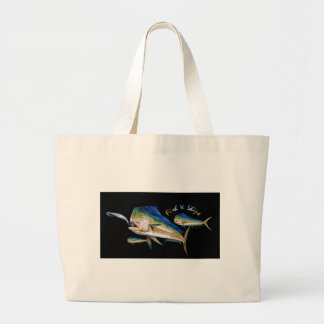 dolphin fish and ships large tote bag